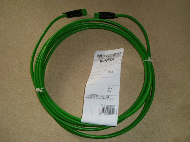 Kabel  MAL/FEM 5 M 2X0,8 GROEN (Wago)